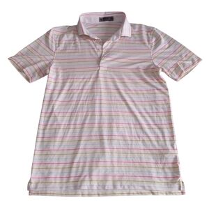 G/FORE Size Medium Striped Short Sleeve Polo Shirt